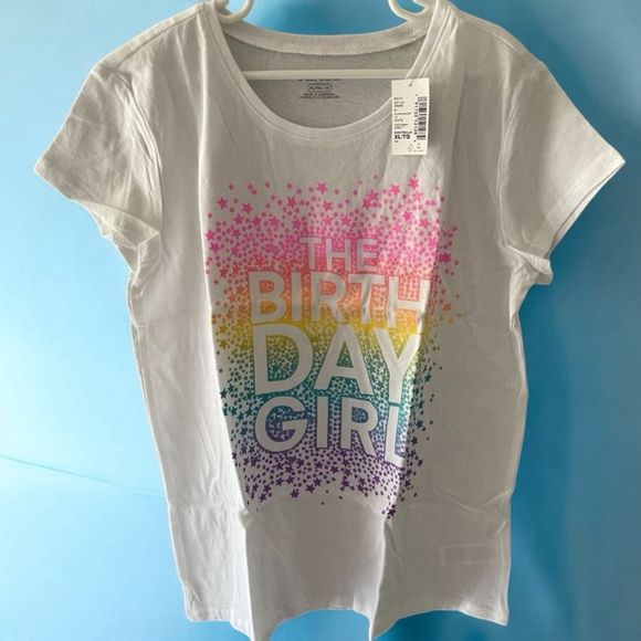 Girls Children’s Place T-Shirt Rainbow Birthday Girl White XXL/TTG (16) - Picture 1 of 5
